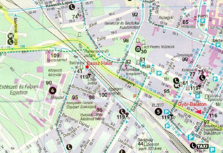 győr látnivalók térkép Bausz Haus győr látnivalók térkép